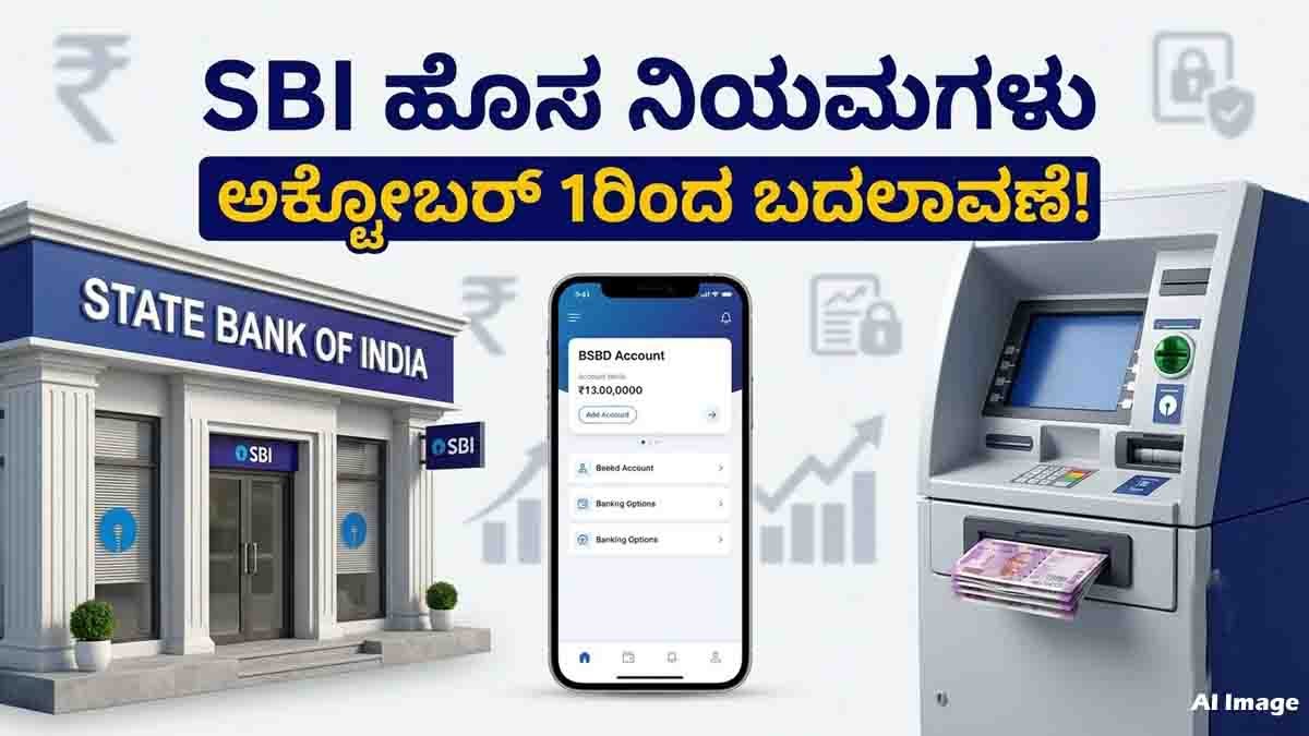SBI New Rules : ನಿಮ್ಮದೂ ಎಸ್ಬಿಐ ಬ್ಯಾಂಕ್ನಲ್ಲಿ ಅಕೌಂಟ್ ಇದ್ಯಾ? ಅಕ್ಟೋಬರ್ 1 ರಿಂದ ಬದಲಾಗಲಿರುವ ಈ ರೂಲ್ಸ್ ಬಗ್ಗೆ ಈಗಲೇ ತಿಳಿದುಕೊಳ್ಳಿ! 3 SBI new rules 2026 for BSBD account holders and withdrawal charges
