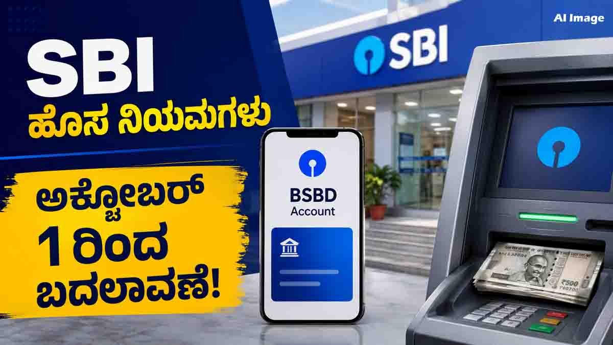 SBI New Rules : ನಿಮ್ಮದೂ ಎಸ್ಬಿಐ ಬ್ಯಾಂಕ್ನಲ್ಲಿ ಅಕೌಂಟ್ ಇದ್ಯಾ? ಅಕ್ಟೋಬರ್ 1 ರಿಂದ ಬದಲಾಗಲಿರುವ ಈ ರೂಲ್ಸ್ ಬಗ್ಗೆ ಈಗಲೇ ತಿಳಿದುಕೊಳ್ಳಿ! 2 SBI new rules 2026 for BSBD account holders and withdrawal charges