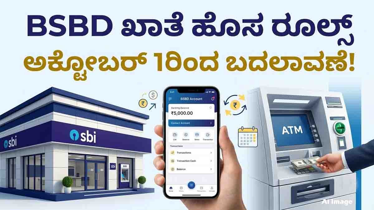 SBI New Rules : ನಿಮ್ಮದೂ ಎಸ್ಬಿಐ ಬ್ಯಾಂಕ್ನಲ್ಲಿ ಅಕೌಂಟ್ ಇದ್ಯಾ? ಅಕ್ಟೋಬರ್ 1 ರಿಂದ ಬದಲಾಗಲಿರುವ ಈ ರೂಲ್ಸ್ ಬಗ್ಗೆ ಈಗಲೇ ತಿಳಿದುಕೊಳ್ಳಿ! 1 SBI new rules 2026 for BSBD account holders and withdrawal charges