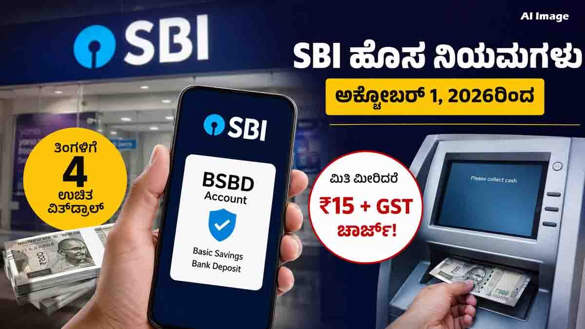 SBI new rules 2026 for BSBD account holders and withdrawal charges