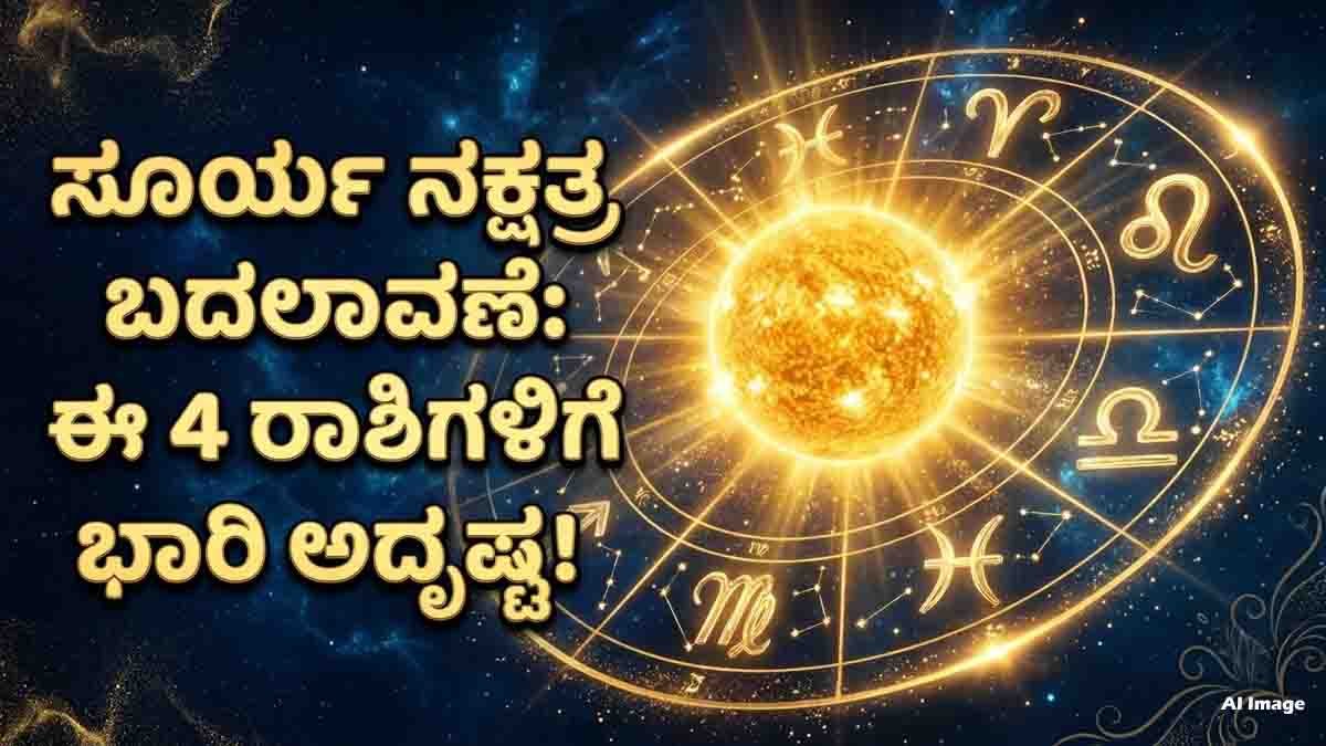 Sun Transit 2026 : ರವಿಯ ಕೃಪೆಯಿಂದ ತೆರೆಯಲಿದೆ ಅದೃಷ್ಟದ ಬಾಗಿಲು: ಈ 4 ರಾಶಿಯವರಿಗೆ ಸಿಗಲಿದೆ ಆಸ್ತಿ, ಅಧಿಕಾರ, ಗೌರವ...! 3 Sun Transit 2026 in Purva Phalguni Nakshatra and its effects on Aries, Leo, Libra and Pisces