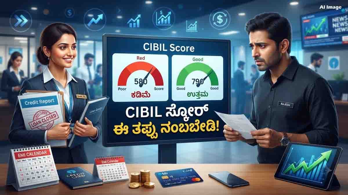 ಸಾಲದ ಅವಧಿ ಮುನ್ನವೇ ಹಣ ತೀರಿಸಿದರೆ CIBIL Score ಹೆಚ್ಚುತ್ತಾ? ಬ್ಯಾಂಕಿಂಗ್ ತಜ್ಞರು ಹೇಳೋ ಅಸಲಿ ಸತ್ಯ ಇಲ್ಲಿದೆ! 2 CIBIL Score guide explaining whether loan prepayment improves your credit score, featuring credit report, loan repayment, and financial planning concepts.