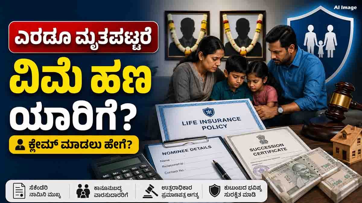 Life insurance policyholder and nominee death scenario showing legal heirs claiming insurance money