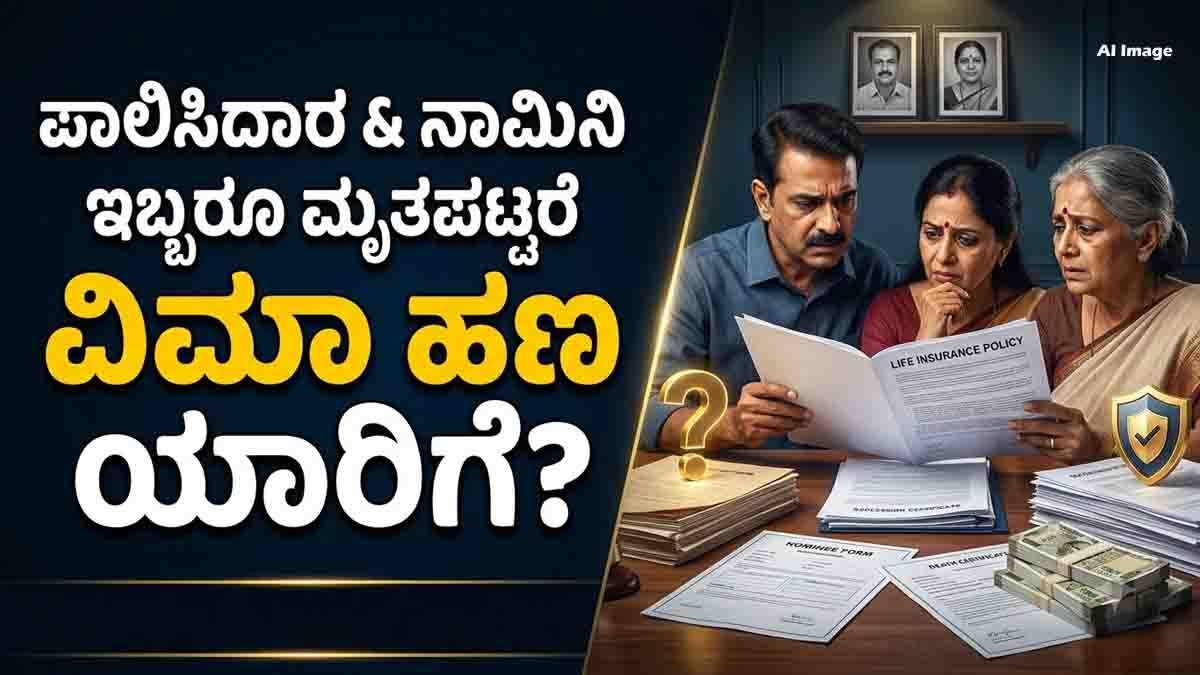 Life Insurance : ಪಾಲಿಸಿದಾರ ಹಾಗೂ ನಾಮಿನಿ ಇಬ್ಬರೂ ಸಾವನ್ನಪ್ಪಿದರೆ ಇನ್ಶೂರೆನ್ಸ್ ಹಣ ಯಾರಿಗೆ ಸಿಗುತ್ತೆ? ಇಲ್ಲಿದೆ ಸರಳ ವಿವರಣೆ! 5 Life insurance policyholder and nominee death scenario showing legal heirs claiming insurance money