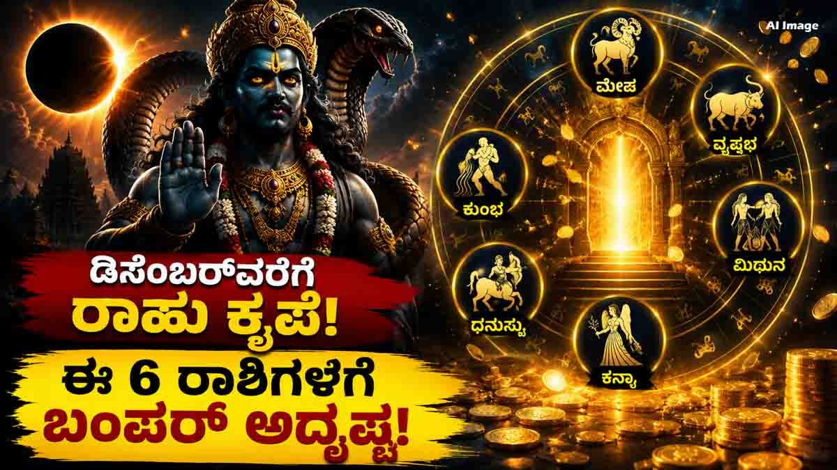 Rahu Transit 2026 : ಧನಿಷ್ಠಾ ನಕ್ಷತ್ರಕ್ಕೆ ರಾಹು ಗೋಚಾರ, ಡಿಸೆಂಬರ್ 5ರವರೆಗೆ ಈ 6 ರಾಶಿಗಳ ಭಾಗ್ಯದ ಬಾಗಿಲು ಓಪನ್! 1 Rahu Transit 2026 in Dhanishta Nakshatra brings wealth, career growth, promotions, and good fortune for Aries, Taurus, Gemini, Virgo, Sagittarius, and Aquarius.