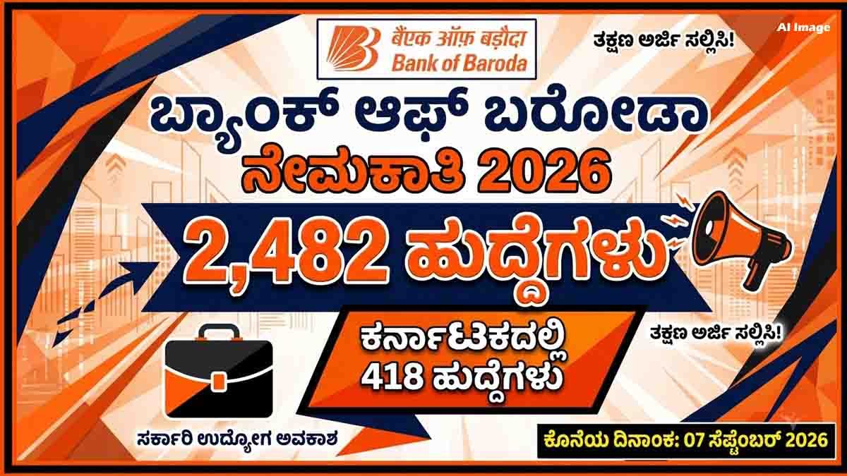 Bank of Baroda Recruitment 2026: 2,482 Posts, 418 in Karnataka