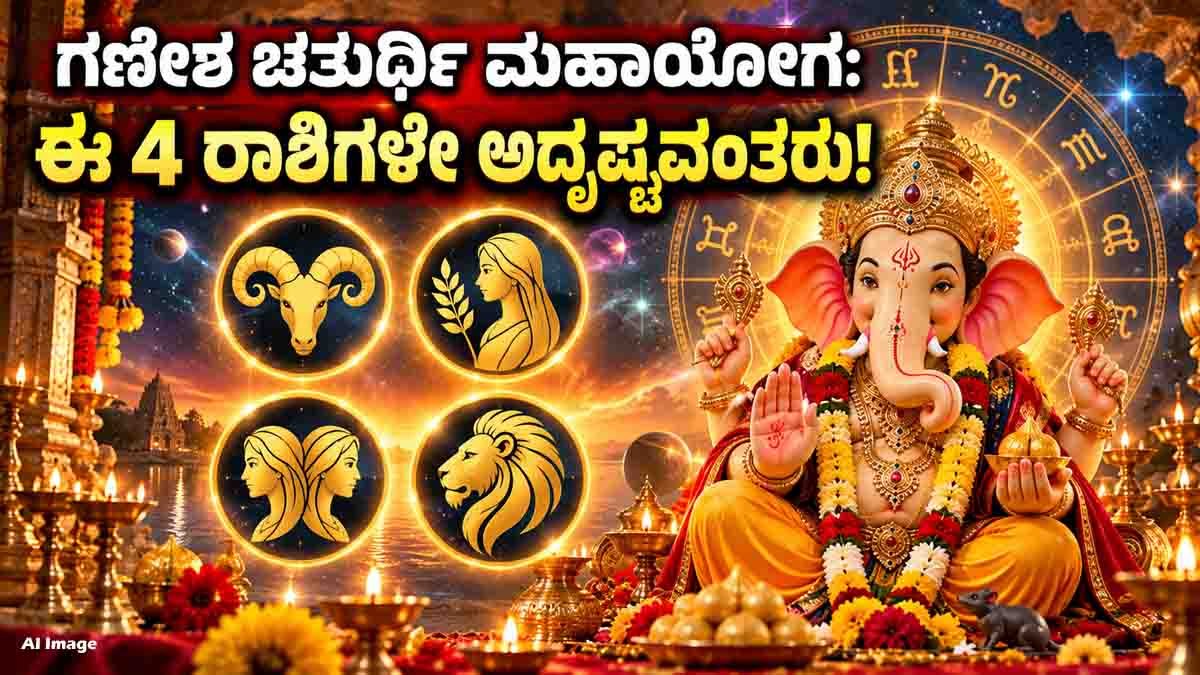 Mahalakshmi Yoga : ಗಣೇಶ ಚತುರ್ಥಿ ರಾಶಿ ಭವಿಷ್ಯ, ಈ 4 ರಾಶಿಯವರಿಗೆ ಮಹಾಲಕ್ಷ್ಮಿ ಯೋಗ, ನಿಮ್ಮ ರಾಶಿ ಇದೆಯಾ? 1 Ganesh Chaturthi Mahalakshmi Yoga for Aries Virgo Gemini and Leo zodiac signs