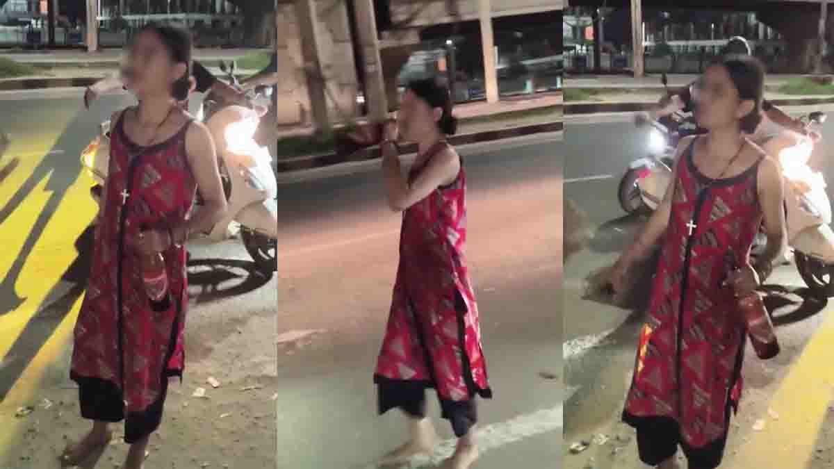 Haryana drunk woman allegedly creates a scene on a busy road