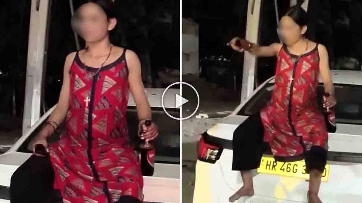 Haryana drunk woman allegedly creates a scene on a busy road