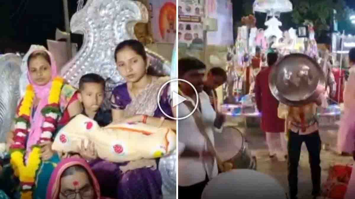 Maharashtra Beed baby girl welcomed home in a grand chariot procession