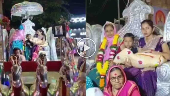 Maharashtra Beed baby girl welcomed home in a grand chariot procession
