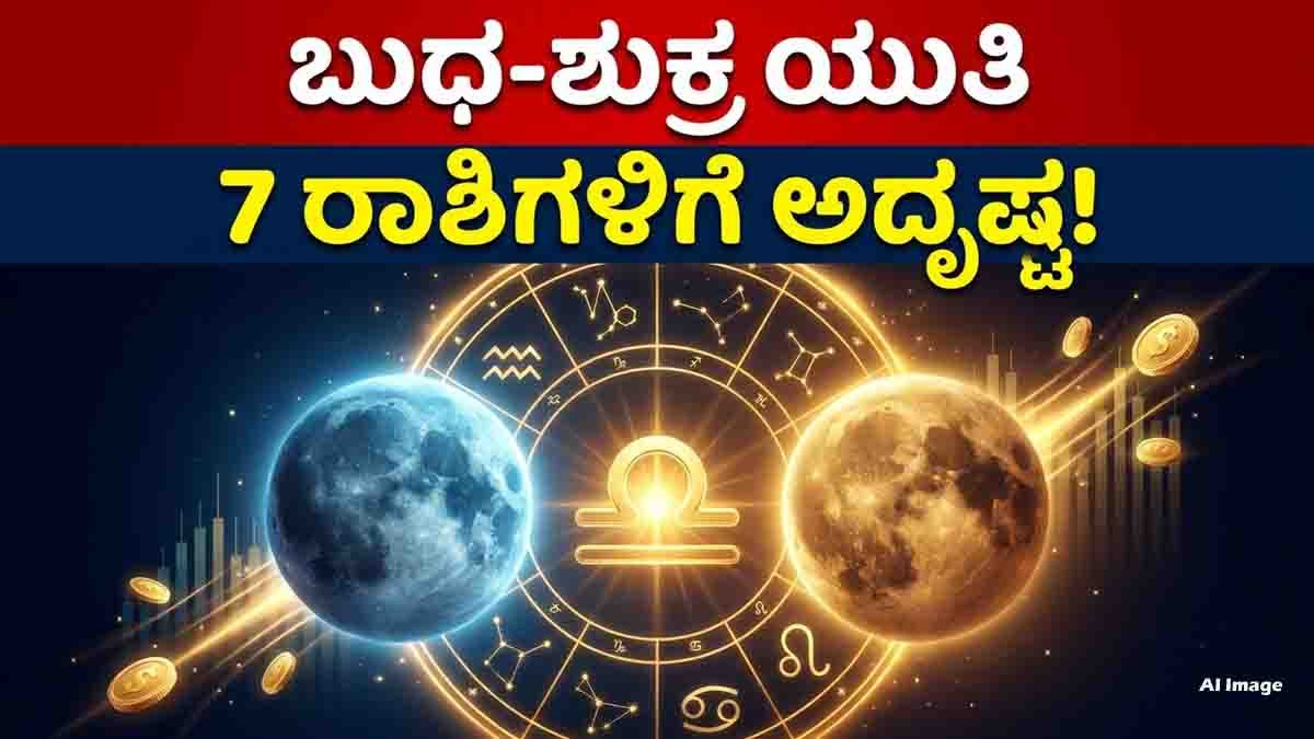 Lucky Zodiac Signs : ತುಲಾ ರಾಶಿಯಲ್ಲಿ ಬುಧ-ಶುಕ್ರ ಯುತಿ: ಸೆಪ್ಟೆಂಬರ್ 26 ರಿಂದ ಈ 7 ರಾಶಿಗಳಿಗೆ ಮುಟ್ಟಿದ್ದೆಲ್ಲಾ ಬಂಗಾರ, ರಾಜಯೋಗ..! 3 Mercury Venus Conjunction in Libra 0