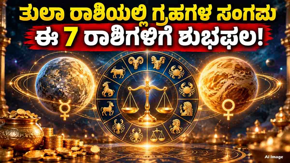 Lucky Zodiac Signs : ತುಲಾ ರಾಶಿಯಲ್ಲಿ ಬುಧ-ಶುಕ್ರ ಯುತಿ: ಸೆಪ್ಟೆಂಬರ್ 26 ರಿಂದ ಈ 7 ರಾಶಿಗಳಿಗೆ ಮುಟ್ಟಿದ್ದೆಲ್ಲಾ ಬಂಗಾರ, ರಾಜಯೋಗ..! 1 Mercury Venus Conjunction in Libra 1