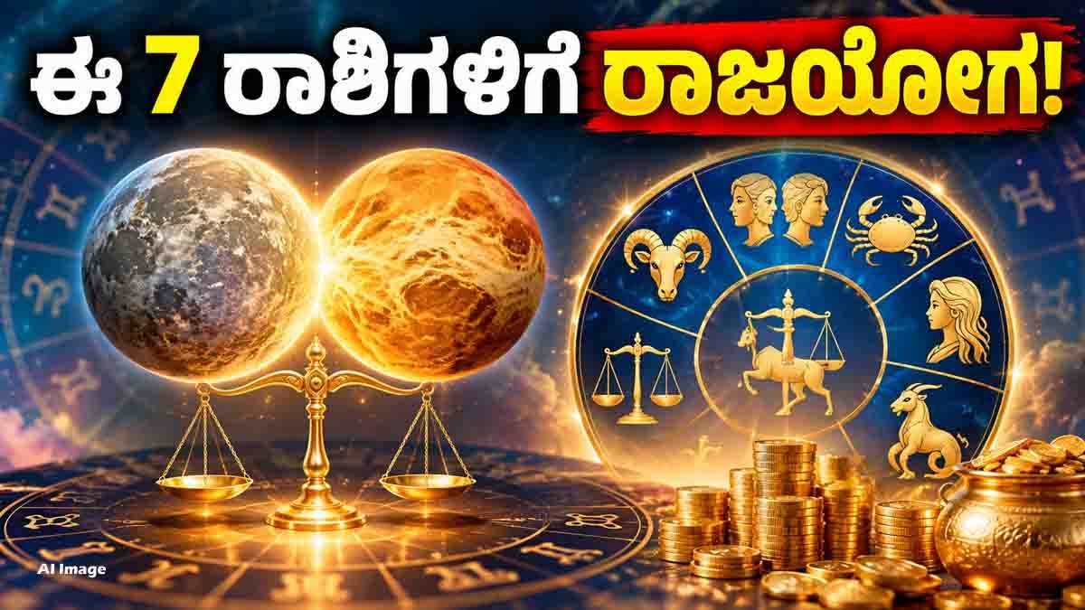 Lucky Zodiac Signs : ತುಲಾ ರಾಶಿಯಲ್ಲಿ ಬುಧ-ಶುಕ್ರ ಯುತಿ: ಸೆಪ್ಟೆಂಬರ್ 26 ರಿಂದ ಈ 7 ರಾಶಿಗಳಿಗೆ ಮುಟ್ಟಿದ್ದೆಲ್ಲಾ ಬಂಗಾರ, ರಾಜಯೋಗ..! 2 7 lucky zodiac signs during Mercury Venus conjunction in Libra 2026