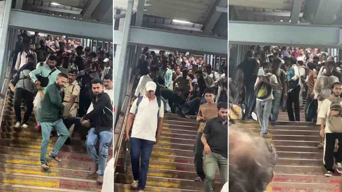 Mumbai Local Train viral video of man caught at Kurla railway station
