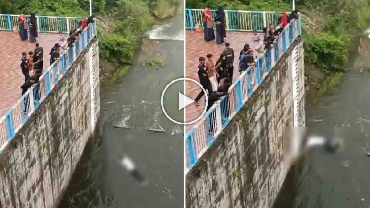 Pahuj Dam viral video shows a 32-year-old man injured after jumping from a 30-foot dam wall in Jhansi