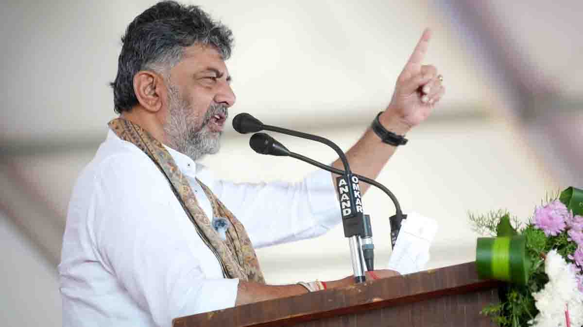 DK Shivakumar speaking about Karnataka guarantee schemes continuing after 2028