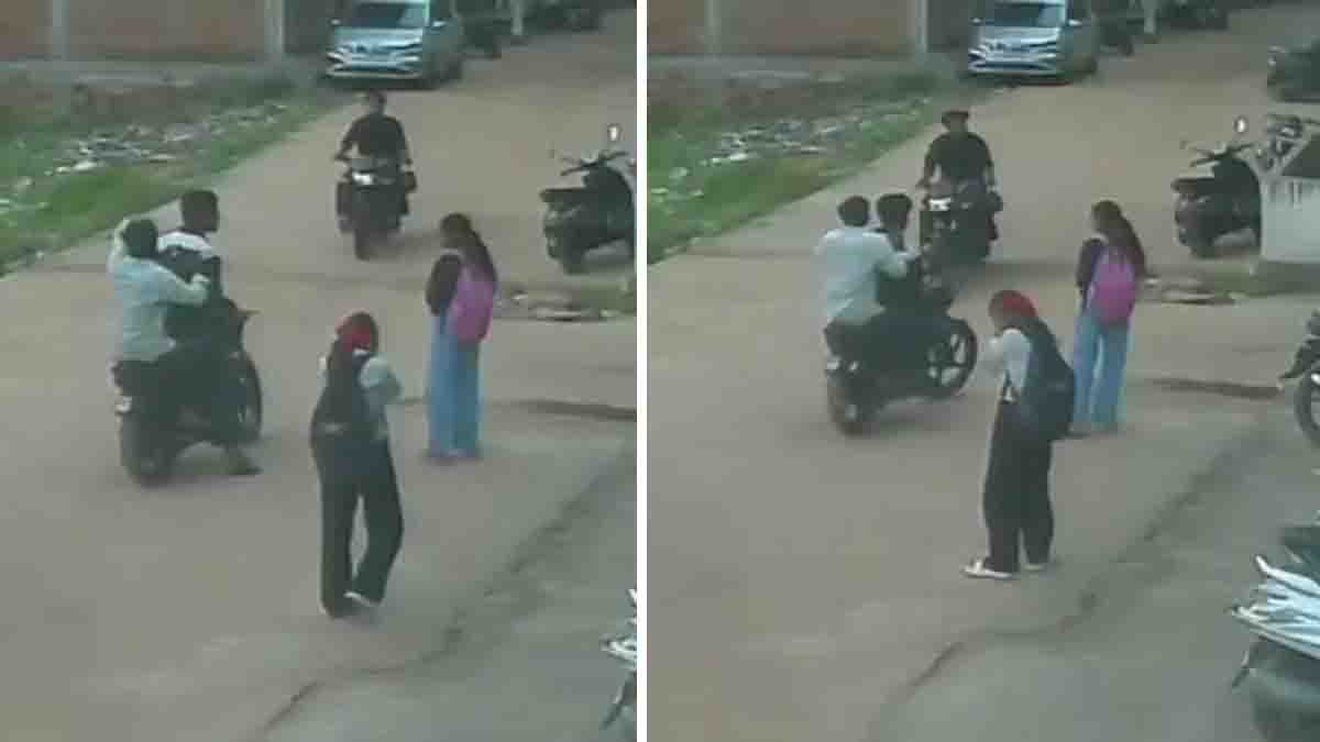 Gwalior Girls Assault Video : ಗ್ವಾಲಿಯರ್ನಲ್ಲಿ ಕೋಚಿಂಗ್ ಮುಗಿಸಿ ಮರಳುತ್ತಿದ್ದ ವಿದ್ಯಾರ್ಥಿನಿಯರ ಮೇಲೆ ಪುಂಡರ ಹಲ್ಲೆ: ಸಿಸಿಟಿವಿಯಲ್ಲಿ ಸೆರೆಯಾಯ್ತು ಅಮಾನವೀಯ ಕೃತ್ಯ 1 Gwalior girls assault video showing two students allegedly attacked on a road in Bhitarwar