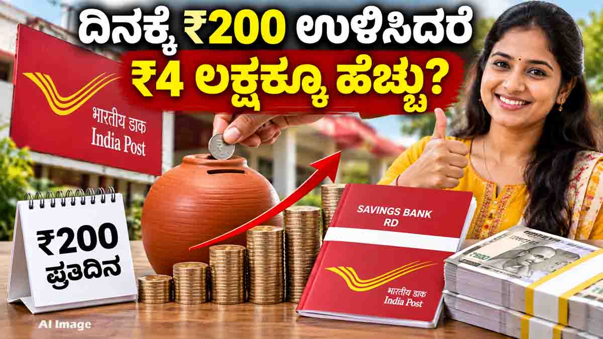 Post Office RD scheme showing ₹200 daily savings and ₹4.28 lakh maturity