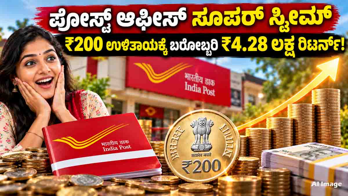 Post Office RD scheme showing ₹200 daily savings and ₹4.28 lakh maturity