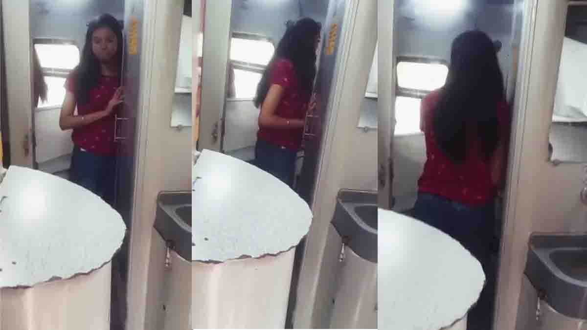 Train washroom viral video showing a shocking incident involving passengers