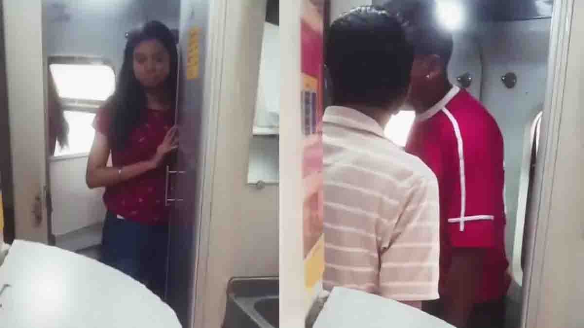 Train washroom viral video showing a shocking incident involving passengers