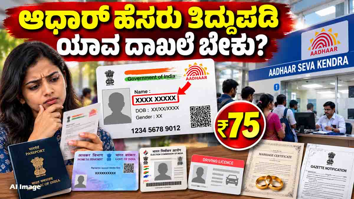 Aadhaar Name Change Rules and documents required for UIDAI name update