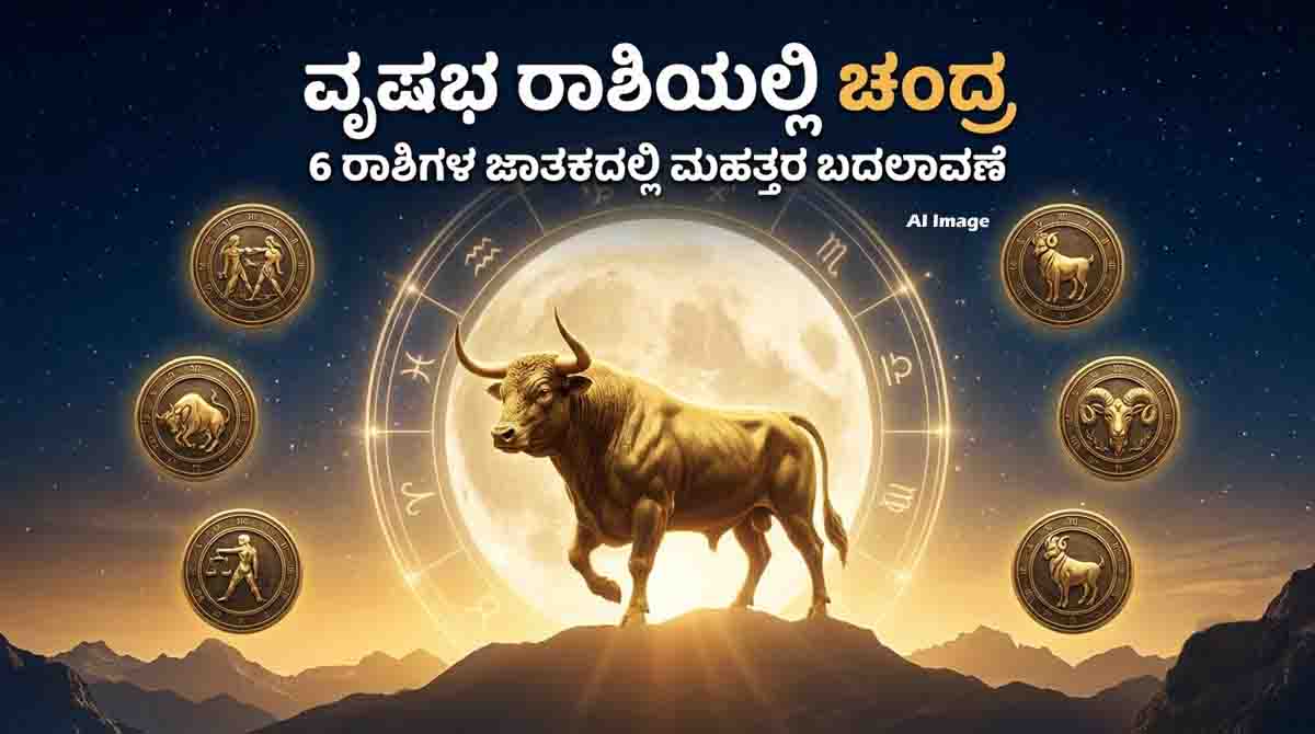 Moon transit in Taurus from October 27 to 29, 2026, featuring six zodiac signs Aries, Taurus, Cancer, Virgo, Scorpio and Capricorn.