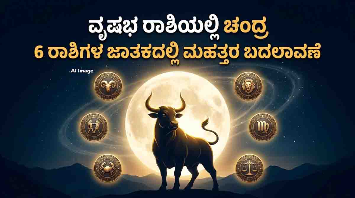 Moon transit in Taurus from October 27 to 29, 2026, featuring six zodiac signs Aries, Taurus, Cancer, Virgo, Scorpio and Capricorn.