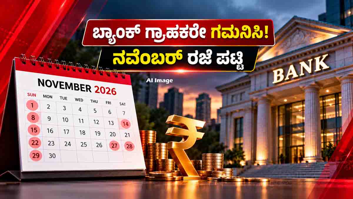 November 2026 bank holiday list in India, including Karnataka bank holidays