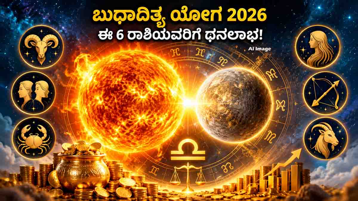 Budhaditya Yoga 2026 astrology predictions for Aries, Gemini, Cancer, Virgo, Sagittarius and Capricorn zodiac signs.