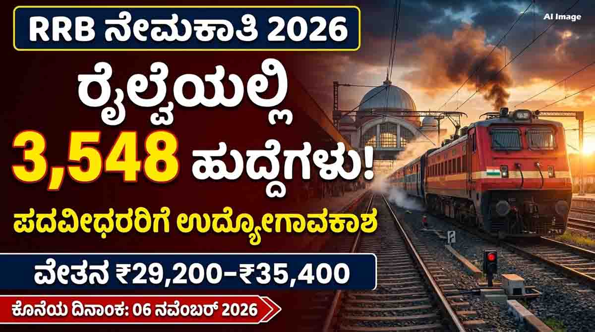 RRB Recruitment 2026 for 3,548 Indian Railway vacancies