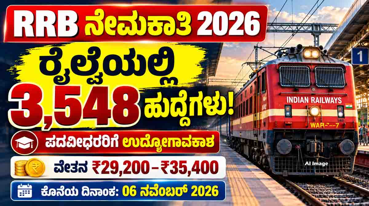RRB Recruitment 2026 for 3,548 Indian Railway vacancies